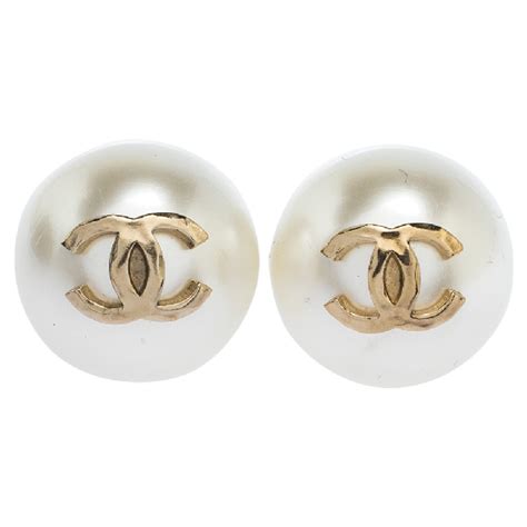 large chanel stud earrings|pre owned chanel earrings.